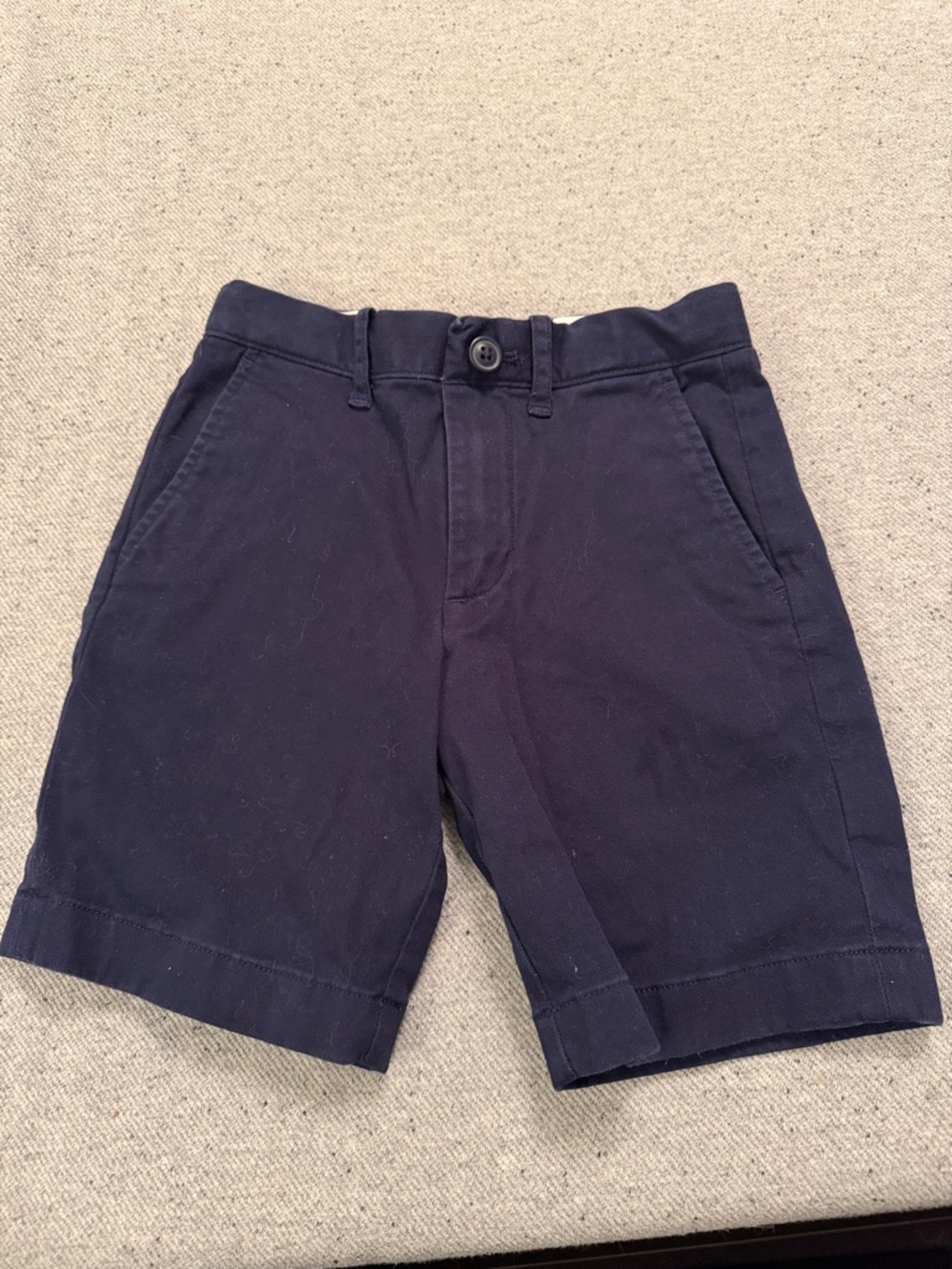 Crewcuts Boys Navy Flat-Front Cotton Shorts